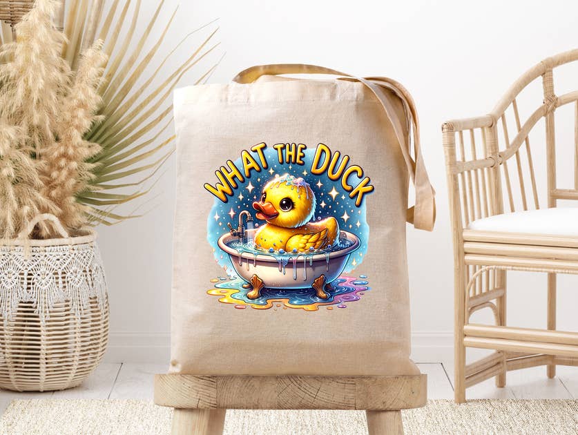 What the Duck? Canvas Tote Bag by Dark Horse Dream Designs