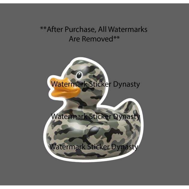 Camo Rubber Duck Waterproof Sticker by Sticker Dynasty