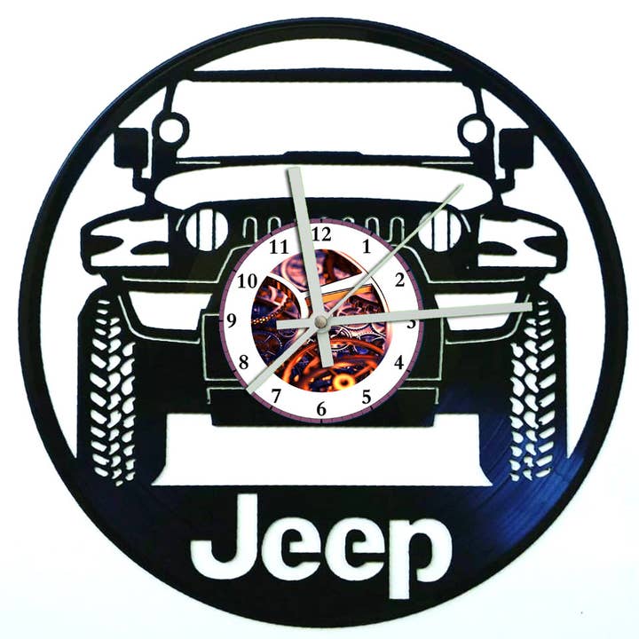 Jeep Cut-Vinyl Record Wall Clock by Broken Record