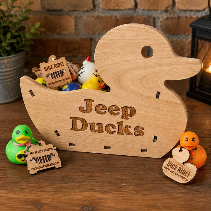 Supplier duck display stand for a flock collection