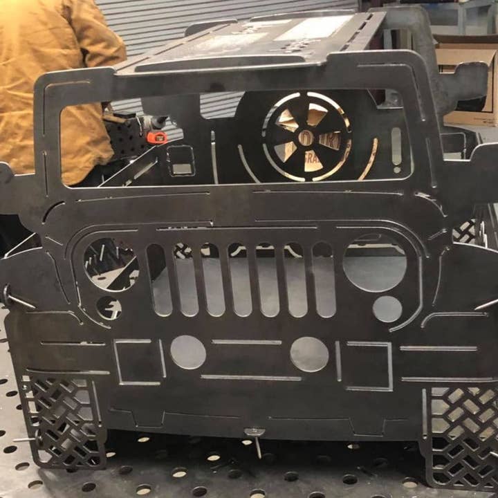 Jeep 4x4 Steel Fire Pit by Woodpost Metalworks