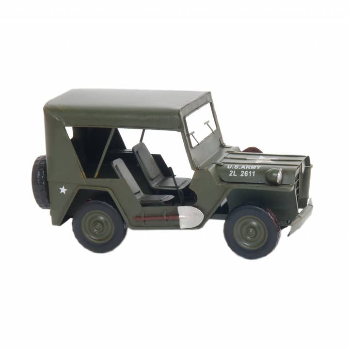 1940 Willys Quad Military Jeep Sculpture by HomeRoots