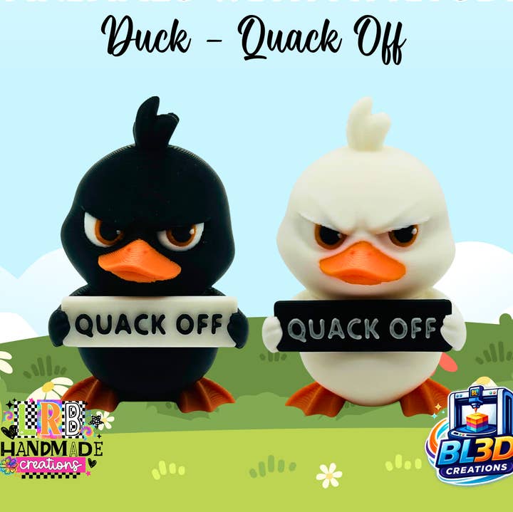 Supplier lifestyle view of Quack Off duckling figurine