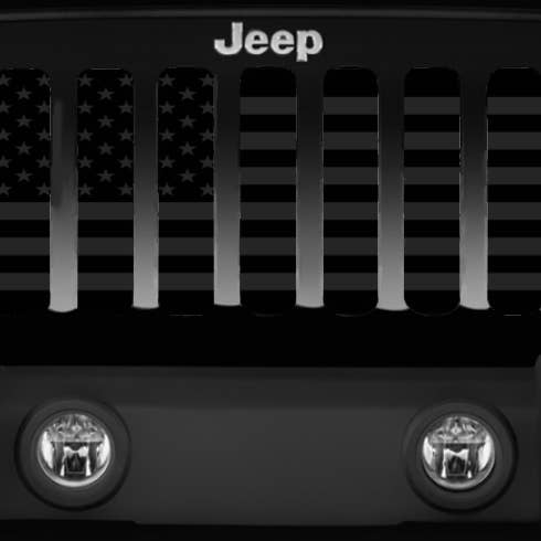 Platinum Blackout Flag Jeep Gladiator Grille Insert by Dirty Acres