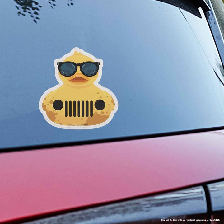 Supplier packaging view of Jeep grille rubber duck decal