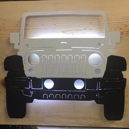 12-Inch Front-Facing Jeep Metal Sign by Woodpost Metalworks