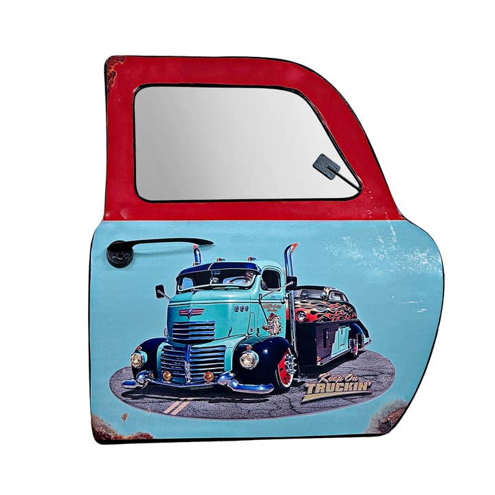 Vintage Truck Door Wall Mirror by Boxman