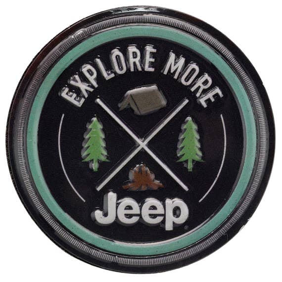 Jeep Explore More Round Embossed Metal Magnet by Open Road Brands, LLC