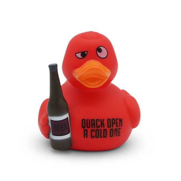 “Quack Open A Cold One” Rubber Duck by Punchkins