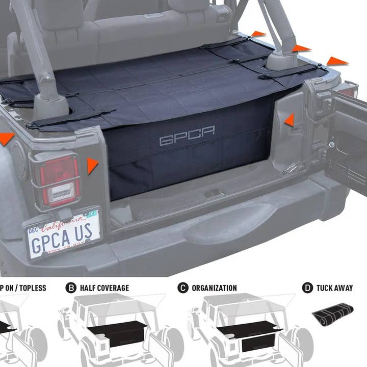 GPCA JK 4-Door Cargo Cover Pro Freedom Pack by GPCA
