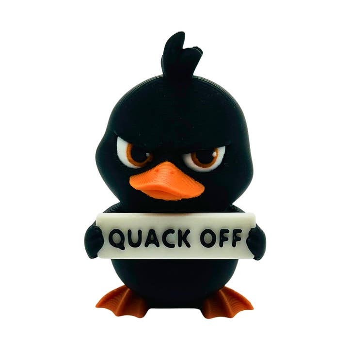 Black Quack Off duckling figurine