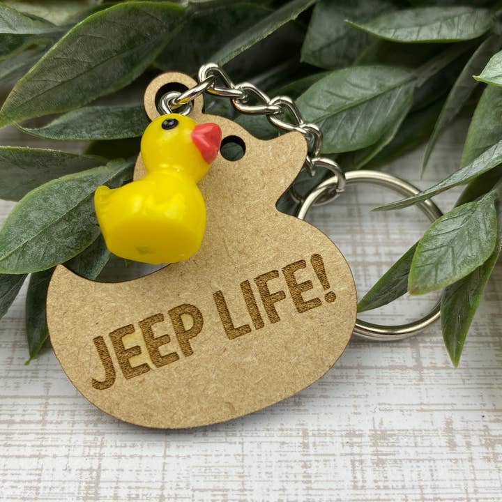 Jeep Life keychain with supplier-provided design and hardware